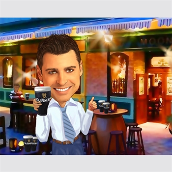 Irish Pub Guy Caricature from Photo - myDaVinci